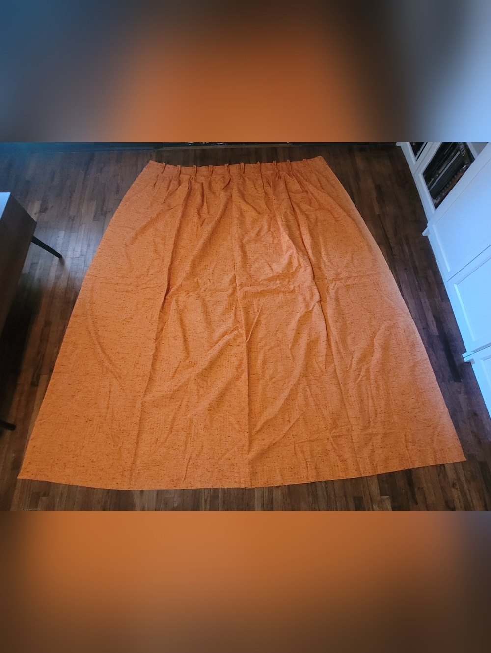 Vintage Sears Perma Prest Mid Century MCM Orange Red Textured Pinch Pleat Drapes